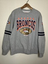 Denver Broncos Mitchell  Ness Allover Print NFL Super Bowl Sweatshirt Mens L