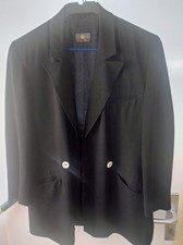 Etienne Aigner Gr. 36 Blazer Schwarz mit Seide und Leinen, selten 