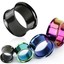 Anodized Black Surgical Steel Double Flare Tunnels - 1 Inch (25mm) Plugs, 1 Pair