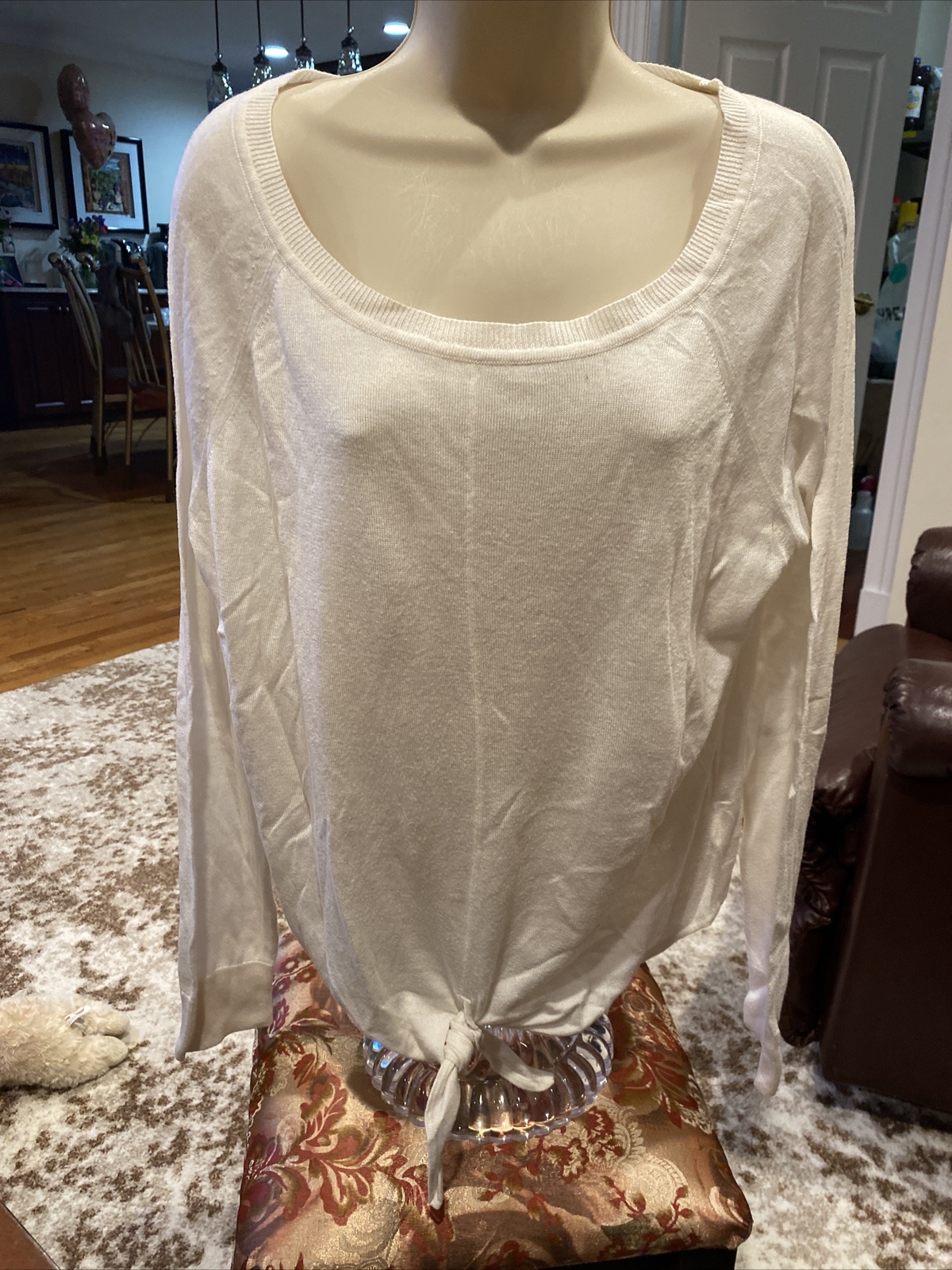 Splendid solid white long sleeve pullover sweater… - image 1