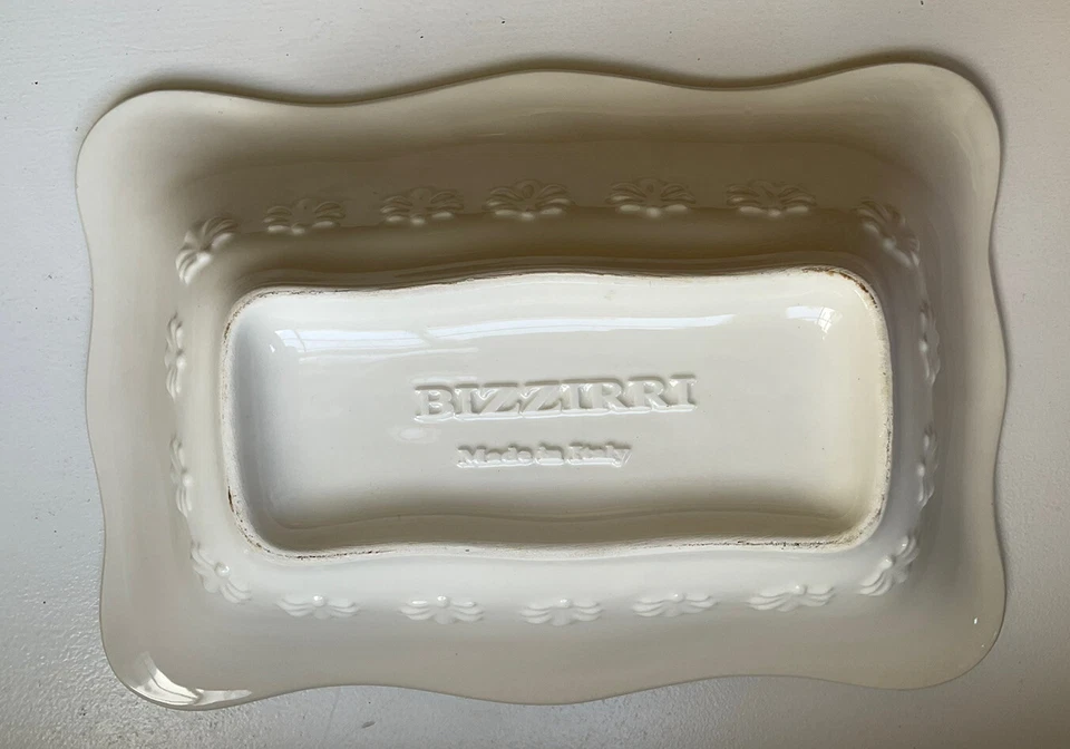 Bizzirri White Serving Platter Tray Shallow Bowl Dish Eggshell Italy 12x8 Mint! - Image 4 of 4
