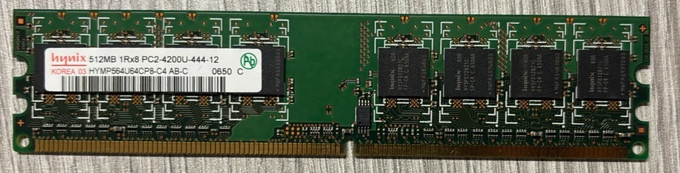 RAM DIMM DDR2 Hynix 512MB 533Mhz PC4200 HYMP564U64CP8-C4 AB-C - Immagine 3 di 4