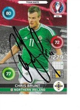 CHRIS BRUNT SIGNED NORTHERN IRELAND PANINI ADRENALYN EURO 2016 CARD