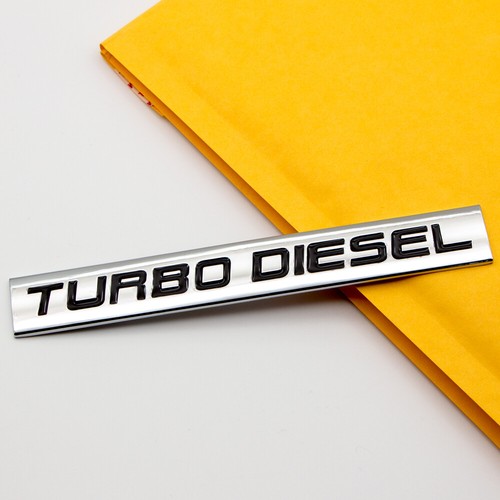 2x Chrome Black TURBO DIESEL Metal Logo Emblem 3D Racing Motor Decal Sticker - Foto 2 di 6