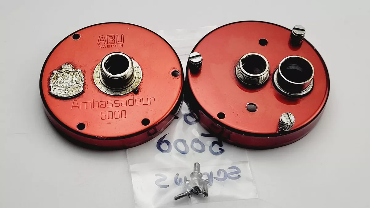 Abu Garcia Ambassadeur 5000 Reel Parts (B) - red plate set with screws