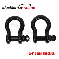 2PCS 3/4" D Ring Shackle With 7/8 Screw Pin Red Heavy Duty For Truck SUV ATV UTV