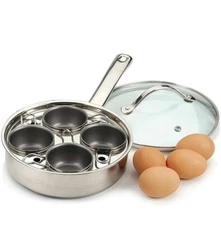 RSVP International Endurance Stainless Steel 4-Egg Poacher , Silver POACH-4IN