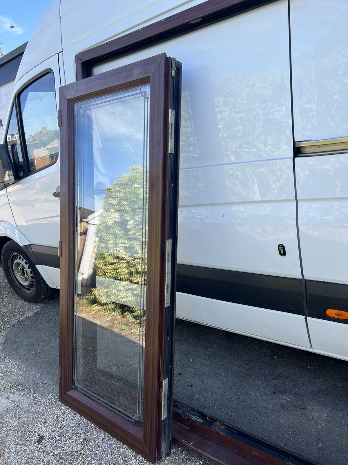 Used Brown UPVC French doors eBay