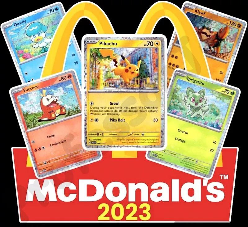 McDonalds 2023 Pokemon Trading Cards HOLO & non Holo SLEEVED **PICK YOUR  CARDS**