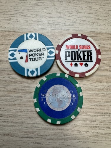 3 Poker Chips - World Poker Tour, World Series of Poker & World Poker Exchange
