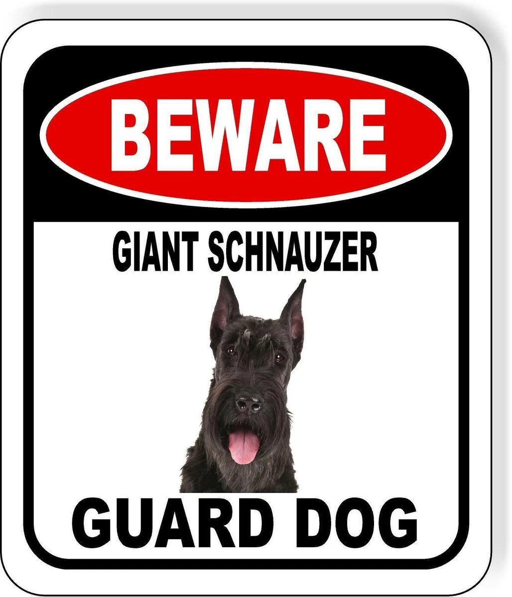 BEWARE GIANT SCHNAUZER GUARD DOG Metal Aluminum Composite Sign
