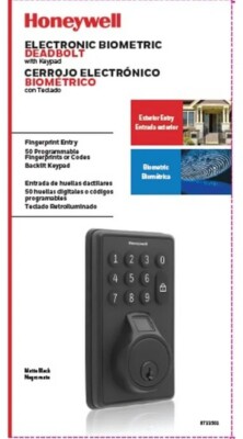 Honeywell Electronic  Biometric Deadbolt With Keypad *BRAND NEW*