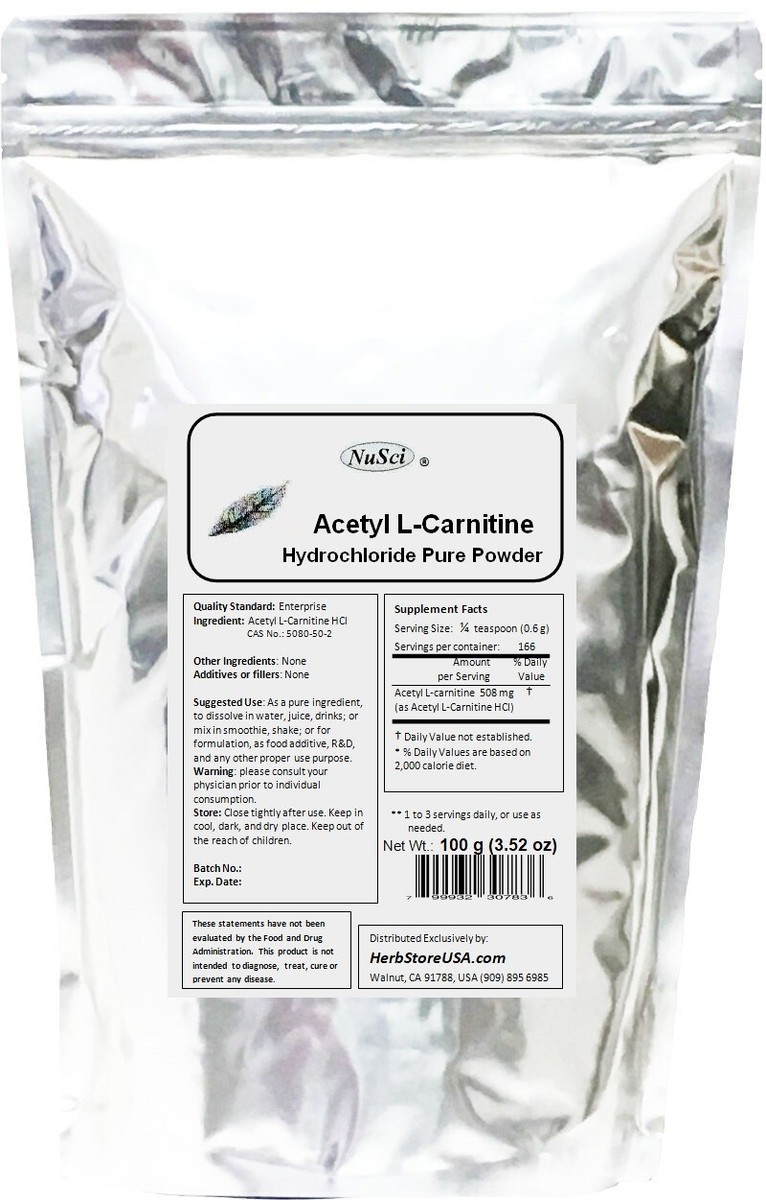 acetyl l-carnitine hcl & weight loss NuSci Pure 2000g (4.4LB) Acetyl L-Carnitine Powder ALC Bulk