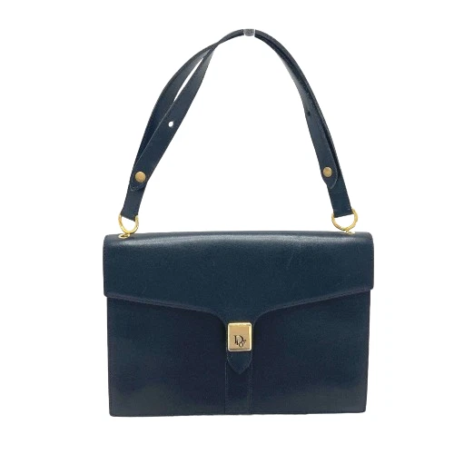 CHRISTIAN DIOR Trotter vintage sac à main sac bandoulière cuir femmes marine 202406R