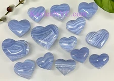 Wholesale Lot 1 Lb Natural Blue Lace Agate Heart Crystal Healing Energy