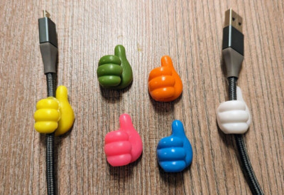 6x Kabelhalter - Daumen hoch - Thumbs Up. USB iPhone Samsung Kabel. Mitgebsel