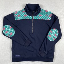 Simply Southern Sweatshirt Womens Medium Blue 1/4 Zip Pullover Travel Vacation