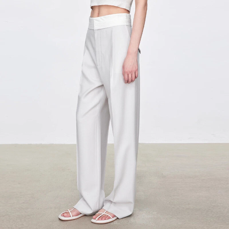 Womens THE ROW Spring Double-pleated Wide-leg High-waisted Straight-leg Pants - Image 4 of 4
