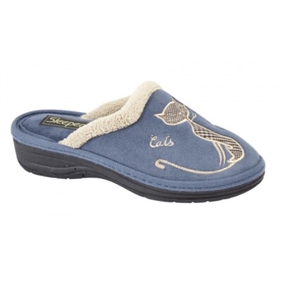 ladies navy blue mules