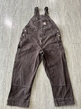 Carhartt 42x30 Brown Duck Bib Overalls Double Knee 102776-DKB