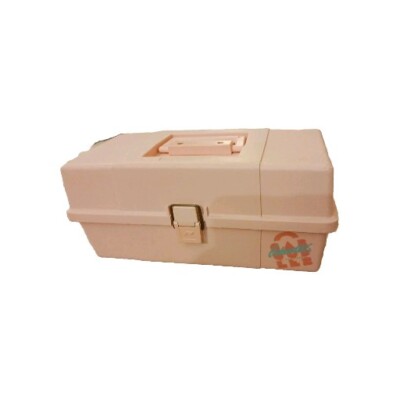 1980s Retro Plano Caboodles Pink Peach Plastic 2 Tray Make Up Storage Case