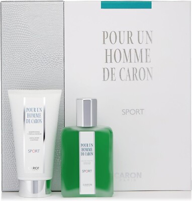 Pour Un Homme de Caron Sport  Set 75 ml EDT Eau de Toilette + 75 ml  Shampoo