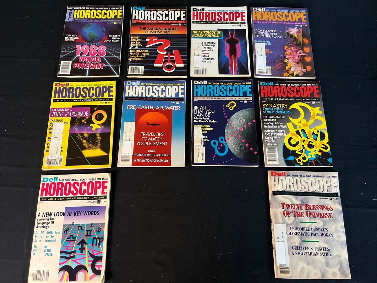 Vintage 1988 Dell HOROSCOPE Astrology Magazines Zodiac Lot