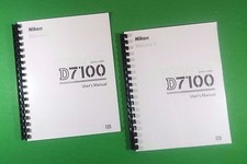 Owners Manual for Nikon D7100 Camera 384 Pages W/Clear Covers 