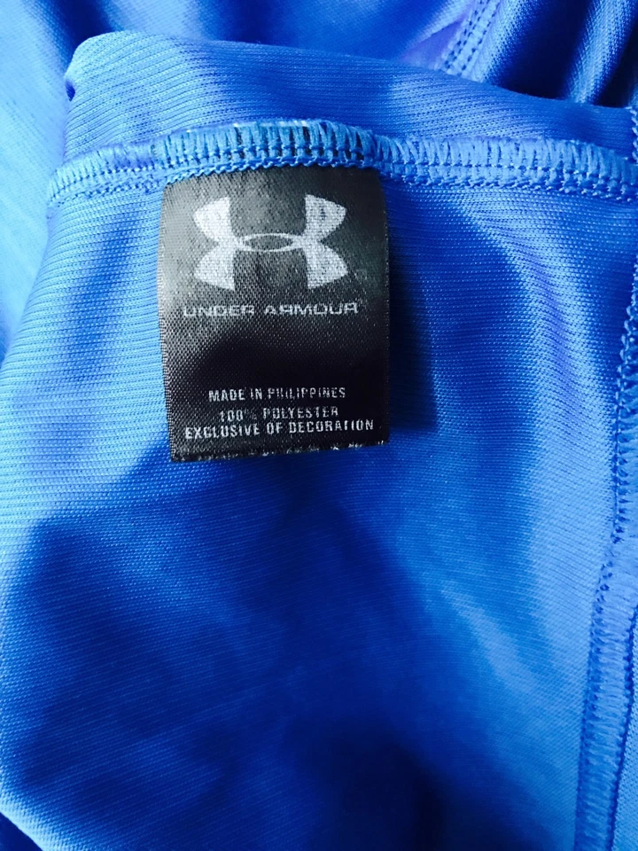 UNDER ARMOUR Performance Heat Gear Loose Long Sleeve Shirt Jersey Youth YSM Blue - Image 4 of 4