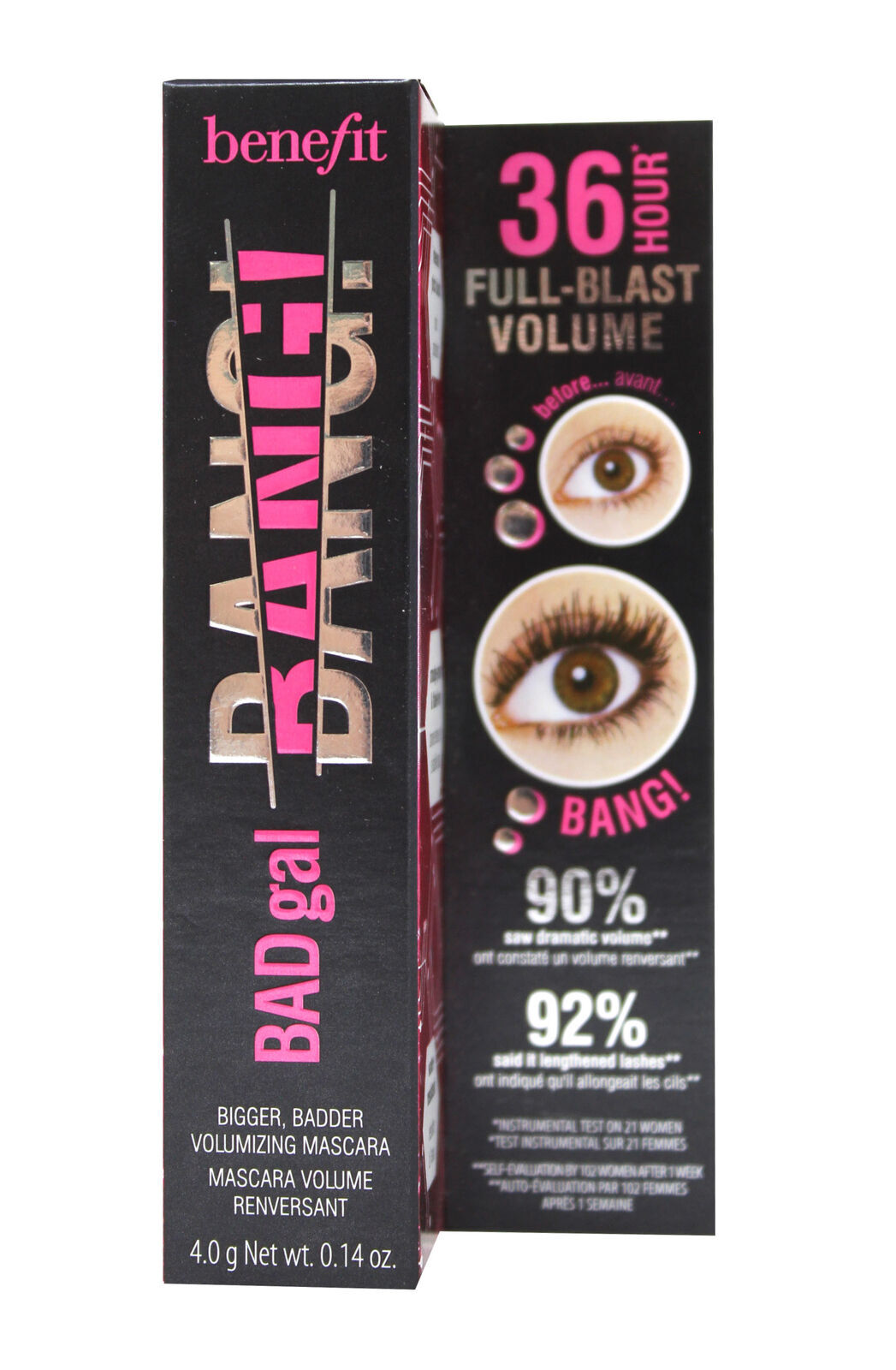 2 x Benefit BADgal Bang! 36Hour Volumizing Mascara Mini Black (2) 0.14
