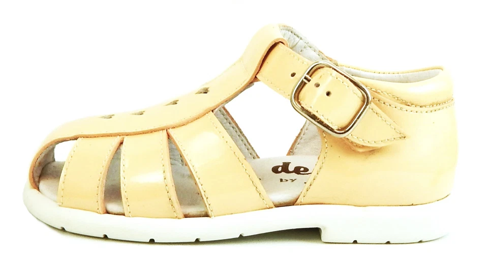 DE OSU - España - Sandalias de charol rosa melocotón para bebés niñas - Europeas - Talla 4-6,5 Foto 3 de 4