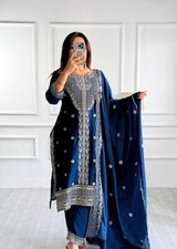 Pakistani Style Chinon Silk Salwar Kameez With Dupatta For Eid