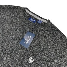 NEW Chaps Men's 100 Cotton Crewneck Pullover Sweater Charcoal Twist 2XL