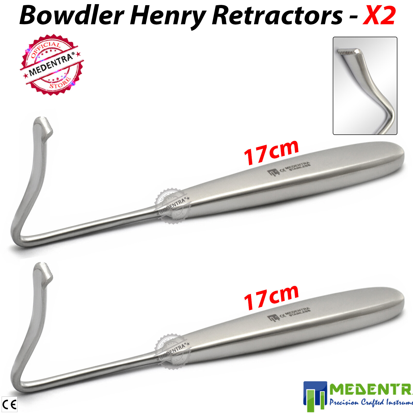 2PCS Dental Bowdler Henry Rake Retractor Lab Tools 17cm Dentistry eBay