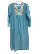 Vintage 70s Gaymode JC Penney Lace Nightgown Size Large Blue Intimate Sleepwear