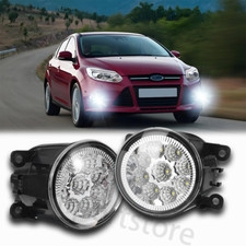 Pair Fog Lights 2010-2014 For Ford Focus Clear Lens Front Bumper Lamps