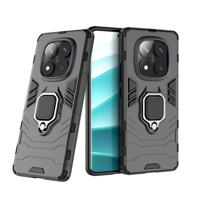 Hülle für Xiaomi Redmi Note 14 Pro 4G Handyhülle Ringhalter Magnet Case Schwarz
