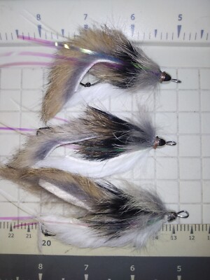 3 Leurres Méga Dolly #2 - Truite, Saumon, Pêche à La Mouche - Noir Et Blanc