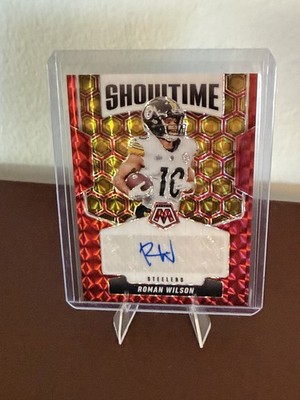 2025 Mosaic Football Roman Wilson Showtime Signatures Red /199 #SOS-ROW Steelers