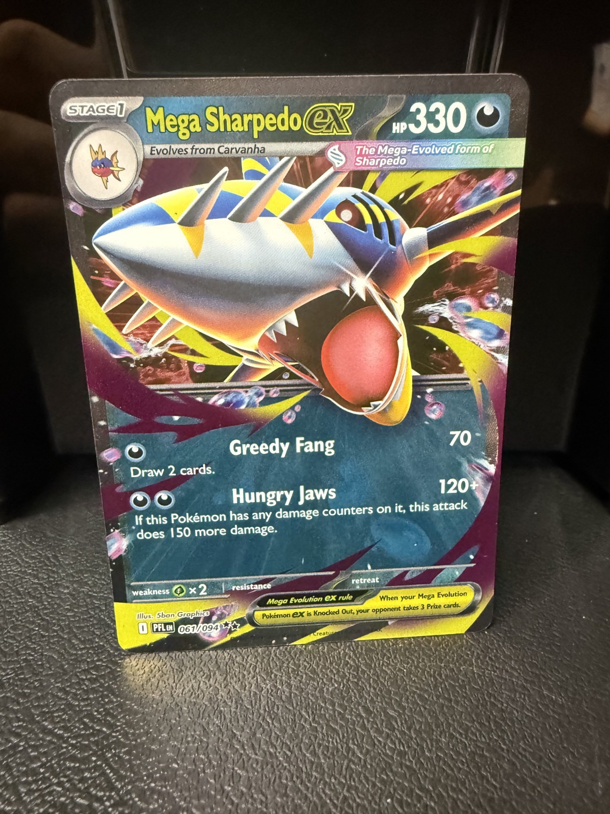 Mega Sharpedo ex 061/094 Me02: Phantasmal Flames Holo