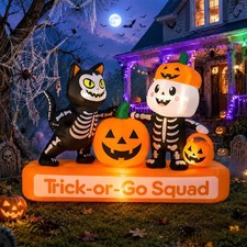 7FT Halloween Inflatable Trick-or-Treat Squad Yard Decor, Spooky Outdoor Display