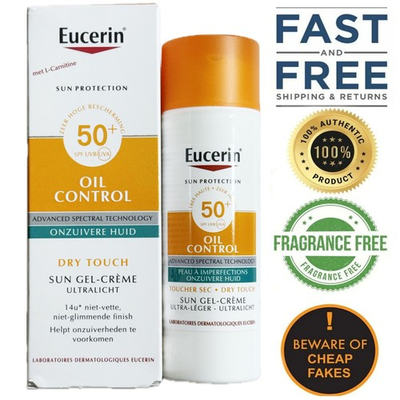 #ad Eucerin Oil Control Dry Touch Sun Gel Cream Ultra Light Acne Skin SPF50 50ml $31.99