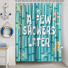 KAIRA Funny Ocean Shower Curtain 72x72 Inch,Cute Bathroom Decor,Mint Green  ...