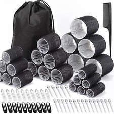 Paquete de 24 rulos para el cabello Jumbo Salon con clips