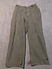 US Army Trousers Mens 33x29 Field Cotton OD Green Vintage Canvas Pants WWII 40s