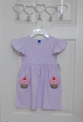 NWT Old Navy Light Purple Birthday Cupcake Pocket Dress sz 2t 3t or 4t