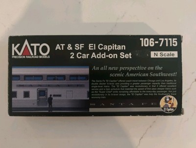 Kato 106-7115 Spur N AT&SF El Capitan 2 Wagen Add-on Set Brandneu in Box selten
