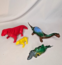 Vintage Plastic DINOSAURS Moschops large  small Painted Hong Kong no Chinasaur
