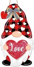 Valentines Day Gnome Decor Hanging Sign for Front Door, Sweet