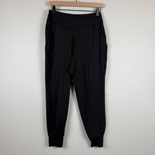 Joggers Pants Women's Small Black Tapered Leg Trousers Yoga Athleisure Comfort